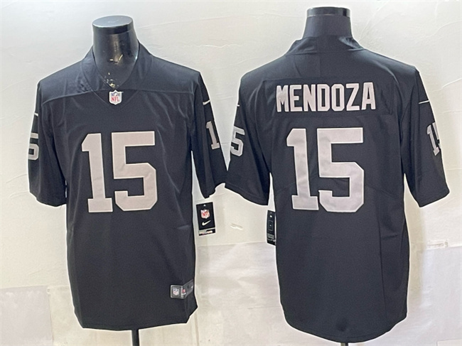 Men's Las Vegas Raiders #15 Fernando Mendoza Black Vapor Untouchable Limited Stitched Football Jersey